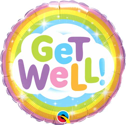 Get Well Rainbow Foil Balloon