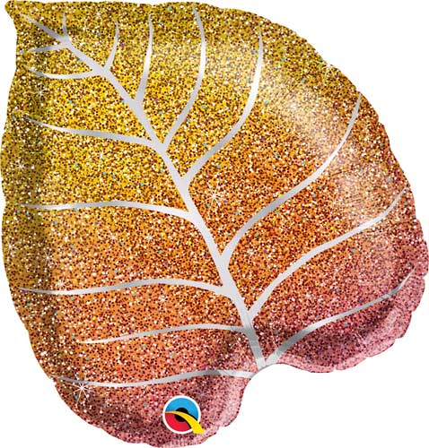 Glittergraphic Ombre Leaf Balloon Shape