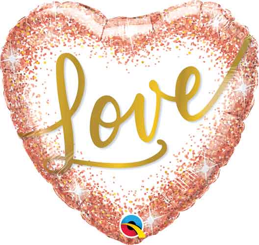 Love Rose Gold Dots Foil Balloons