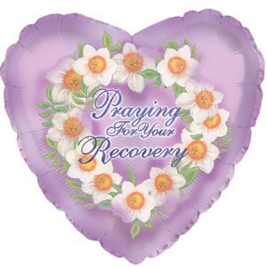 Praying for your Recovery - Heart Shape Foil Balloons