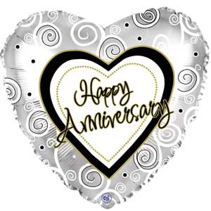 Anniversary Swirls Foil Balloons