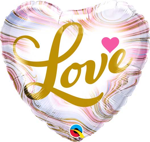 Love Colorful Marble Foil Balloons