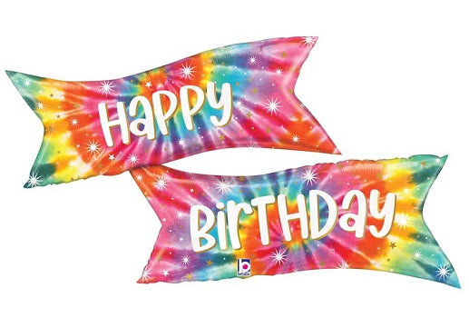 Birthday Tie-Dye Banner Shape