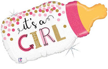 Confetti Baby Bottle Girl Shape Foil Balloons
