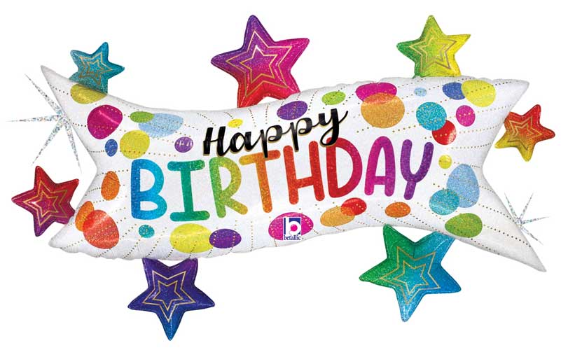 Birthday Banner Stars Shape