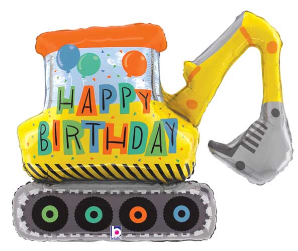 Birthday Construction Excavator Shape
