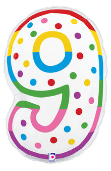 Birthday Candle 9 Foil Balloons