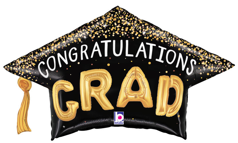 Congrats Confetti Grad Cap Shape