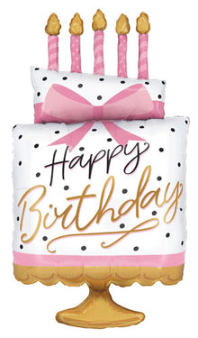 Pink Bow Birthday Cake Shape