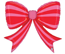 Striped Red and Pink Bow Shape