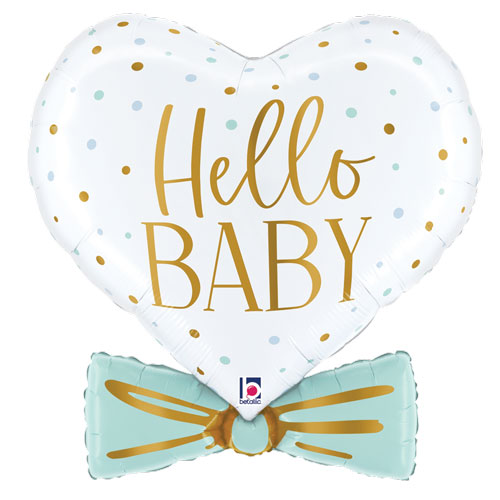 Blue Baby Bowtie Heart Foil Shape