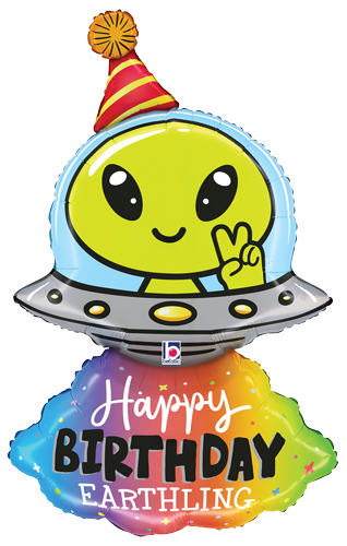 Coming Soon! Birthday Party Alien Space Ship Shape