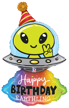 Coming Soon! Birthday Party Alien Space Ship Shape