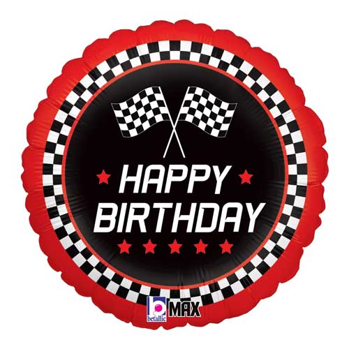 Birthday Checkered Flag Foil Balloons