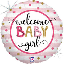 Baby Girl Stripes Foil Balloons