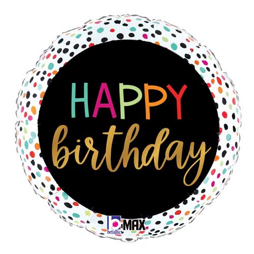 Birthday Colorful Dots Foil Balloons