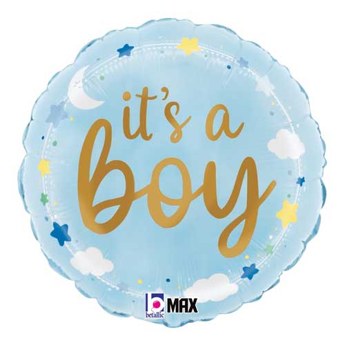 It's A Boy Stars & Clouds Foil Balloons