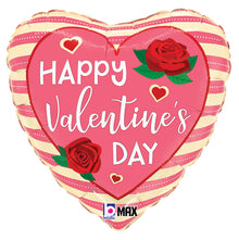 Rose Stripes Valentine Foil Balloons