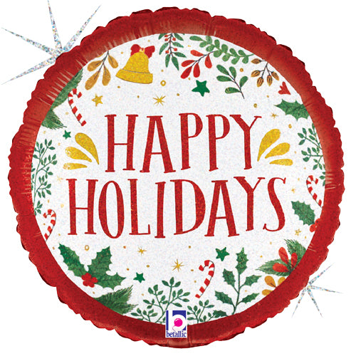 Classic Happy Holiday Foil Balloons
