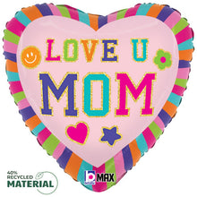 Love You Mom Patches Foil Balloons