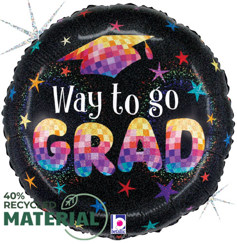 Disco Stars Grad Foil Balloons