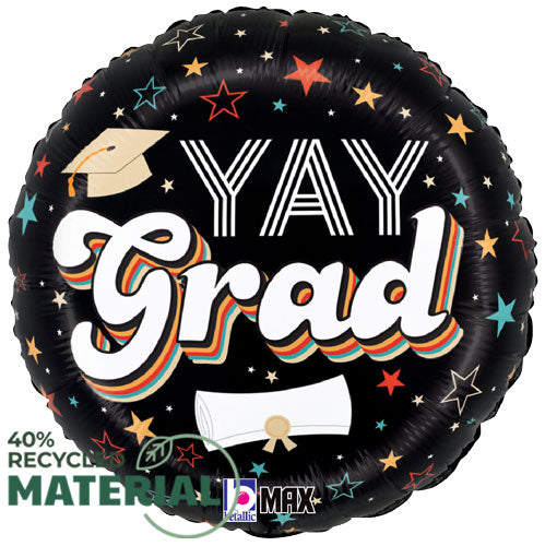 Retro Yay Grad Foil Balloons
