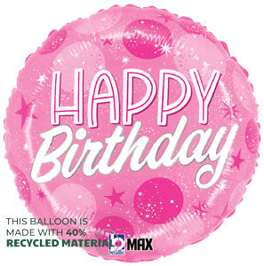 Birthday Pink Sparkle Dots Foil Balloons