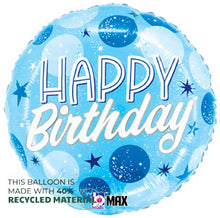 Birthday Blue Sparkle Dots Foil Balloons