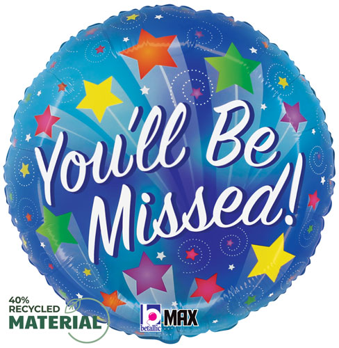You'll Be Missed Stars Foil Balloons