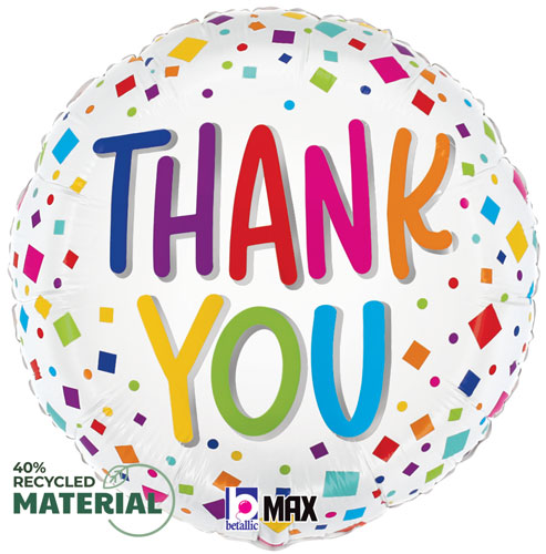 Thank You Colorful Confetti Foil Balloons