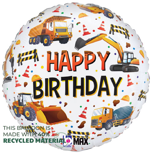 Birthday Construction Equipment Foil Balloons