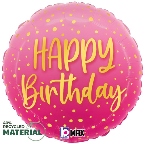 Pink Happy Birthday Foil Balloons