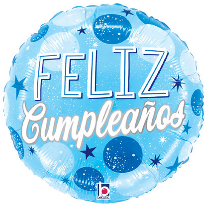 Estrellas Azules de Cumpleanos Foil Balloons