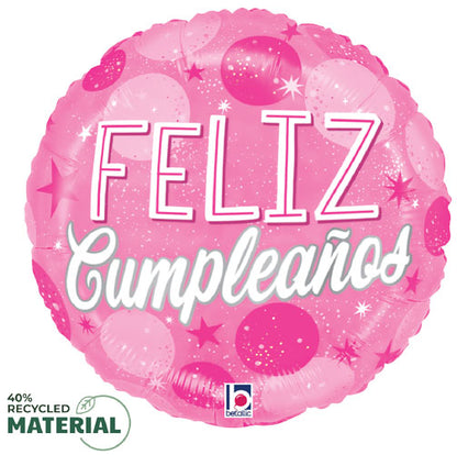 Estrellas Rosas de Cumpleanos Foil Balloons