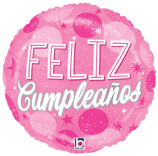Estrellas Rosas de Cumpleanos Foil Balloons