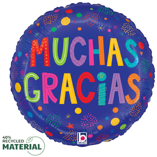 Mil Gracias en Azul Foil Balloons