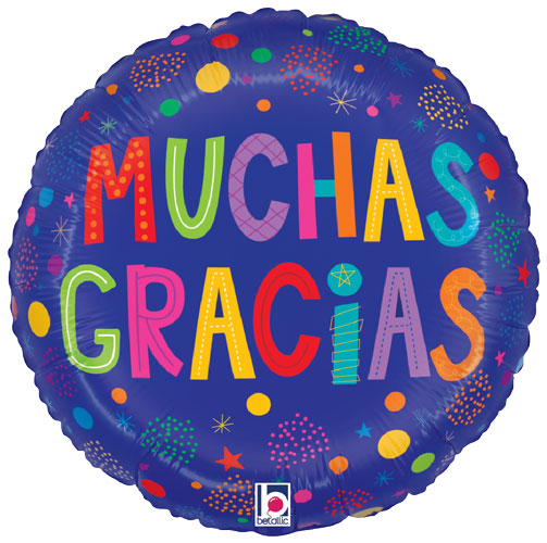 Mil Gracias en Azul Foil Balloons