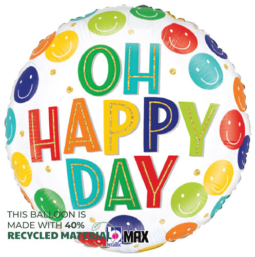 Oh Happy Day Smiley Foil Balloons