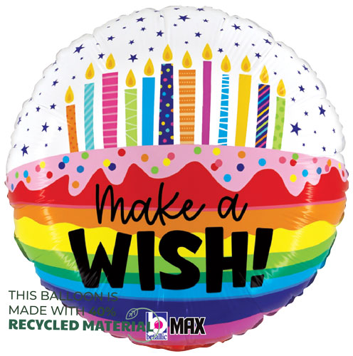 Rainbow Birthday Wishes Foil Balloons