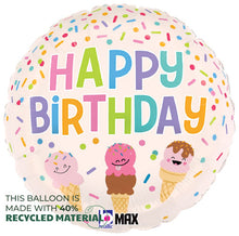 Happy Birthday Ice Cream Cones Foil Balloons