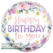Floral Watercolor Birthday Foil Balloons