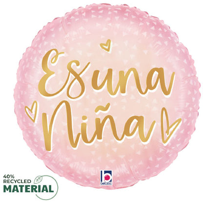 Rosa Saten Para Bebe Foil Balloon