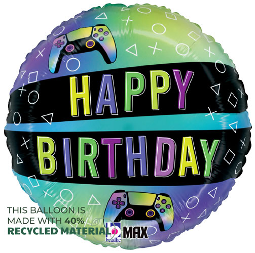 Vivid Gaming Birthday Foil Balloons