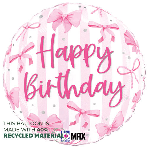 Pretty Pink Bow Birthday Foil Balloons