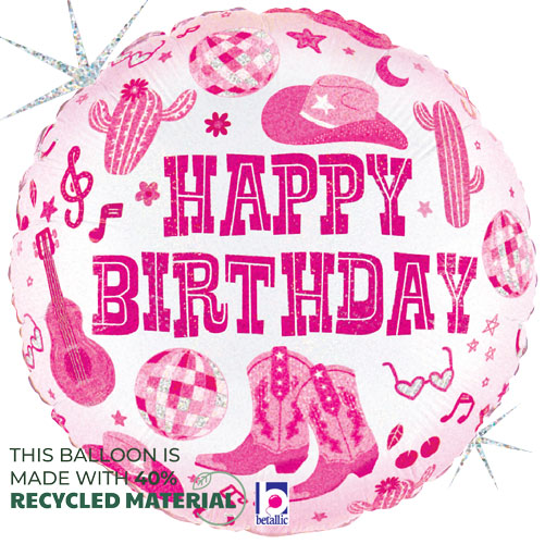 Disco Western Birthday Foil Balloons
