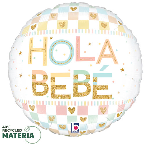 Pastel Hola Bebe Foil Balloon