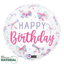 Multicolor Bow Birthday Foil Balloons