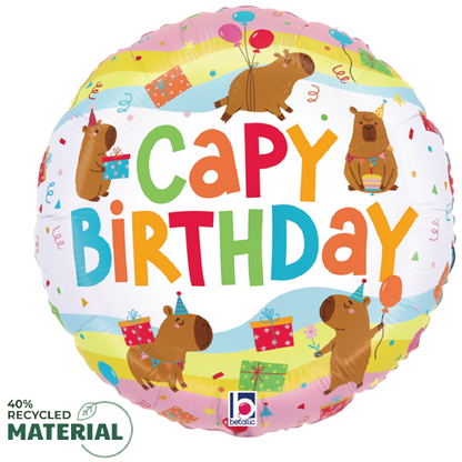Capybara Birthday Foil Balloons