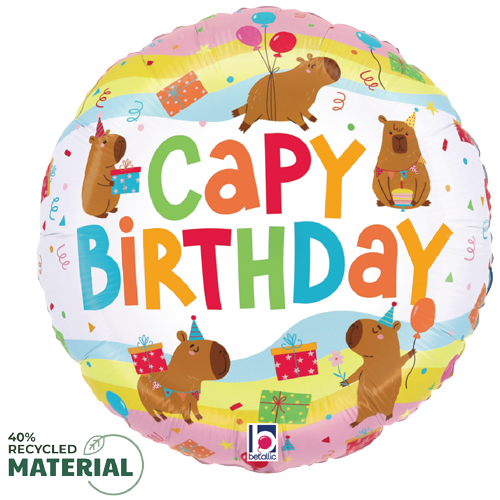Capybara Birthday Foil Balloons