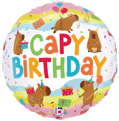 Capybara Birthday Foil Balloons